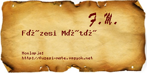 Füzesi Máté névjegykártya