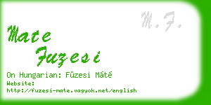 mate fuzesi business card