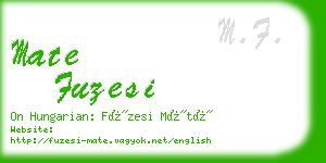 mate fuzesi business card